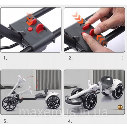 Детский электрокарт с пультом управления мягкими колесами Spoko SP V 1 7 6V 4,5А электрокарт аккумуляторный белый Мостиська