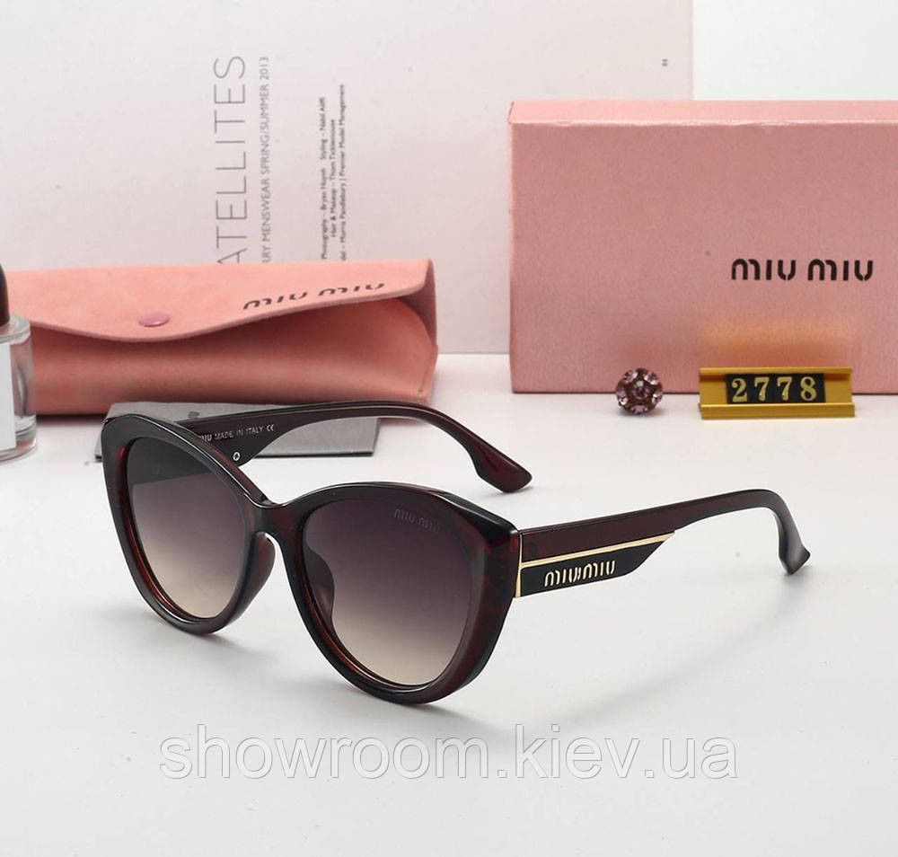Женские солнцезащитные брендовые очки Miu 2778 brown Киев - изображение 1