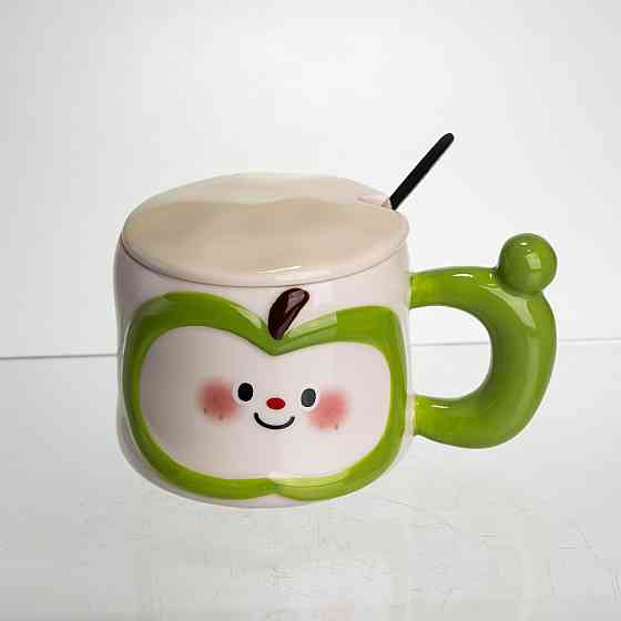 Yiwu Чашка порцелянова 400 (мл) з кришкою та ложкою, оригінальна кружка на подарунок чашка для Коломыя