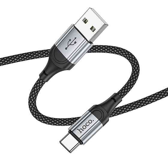 Кабель HOCO X102 USB to Type-C 3A, 1m, nylon, aluminum connectors, Black (6942007608770) Київ