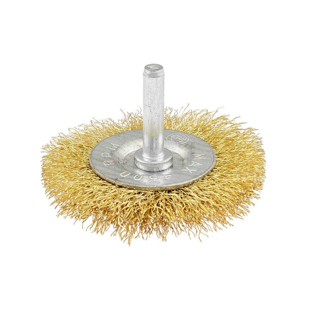 MASTERTOOL Щітка дискова MASTERTOOL з латунованого рифленого дроту Ø 60 мм зі стрижнем ¼" 19-97 Коломия - фото 5