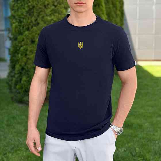 Футболка Pobedov Peremoga - Герб желтая вышивка Темно-синий 2XL TSfu2 0412XLdb Киев