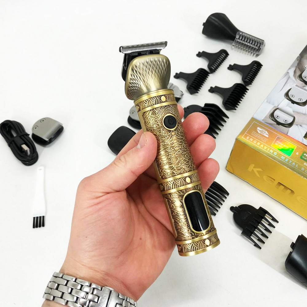 Мужской триммер для окантовки Kemei, Машинка для стрижки волос электрическая, Триммер беспроводной EM-49 Львов - изображение 11