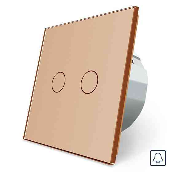 LIVOLO Сенсорна кнопка 2 сенсора Імпульсний вимикач Livolo золото скло (VL-C702H-13) Коломия