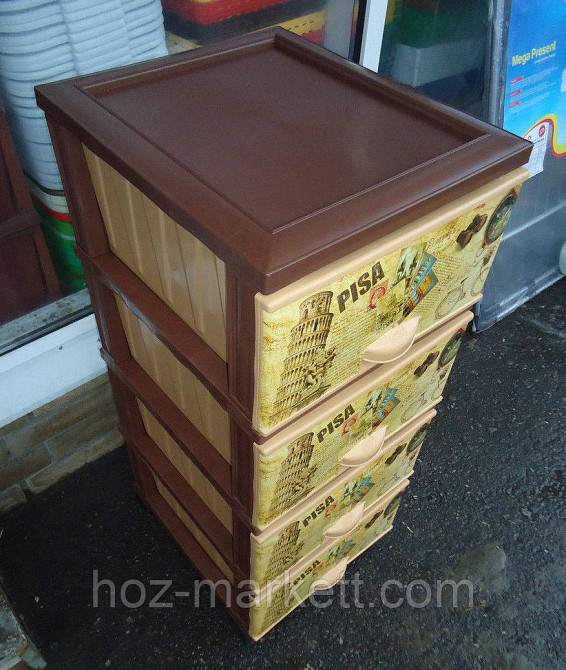 Комод пластиковий тумбочка на 4 ящики Пізанська вежа Elif Туреччина Харків - фото 4