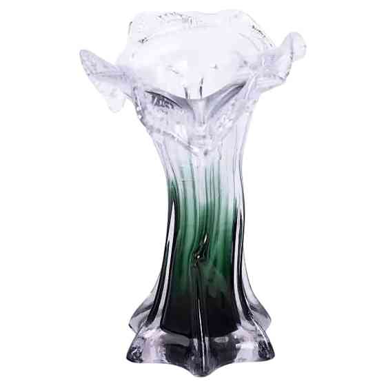 Декоративна скляна ваза для квітів 20 см фігурна ваза 125 мл Зелена HP-9-2 Коломия