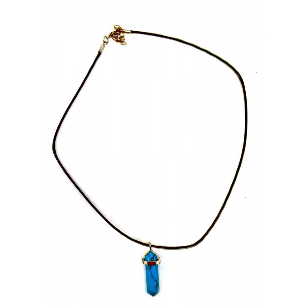 Підвіска з пресованої бірюзи на шнурку Київ - фото 1