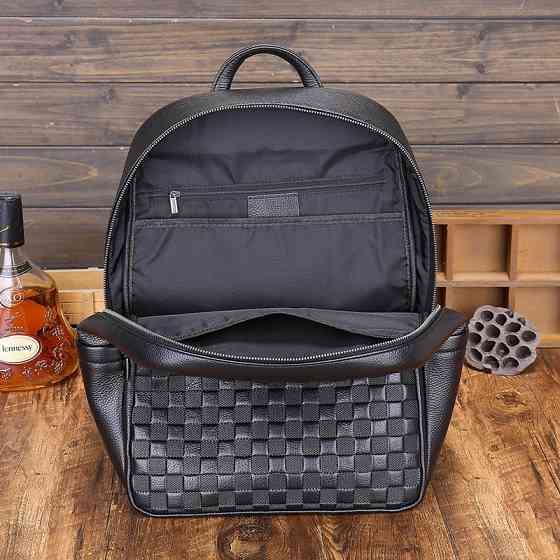 Чорний чоловічий шкіряний рюкзак для ноутбука Tiding Bag Київ