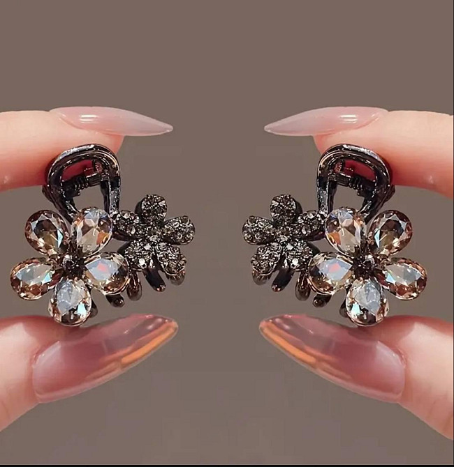 Мини крабики для волос с кристаллами, 2 шт Киев - изображение 1