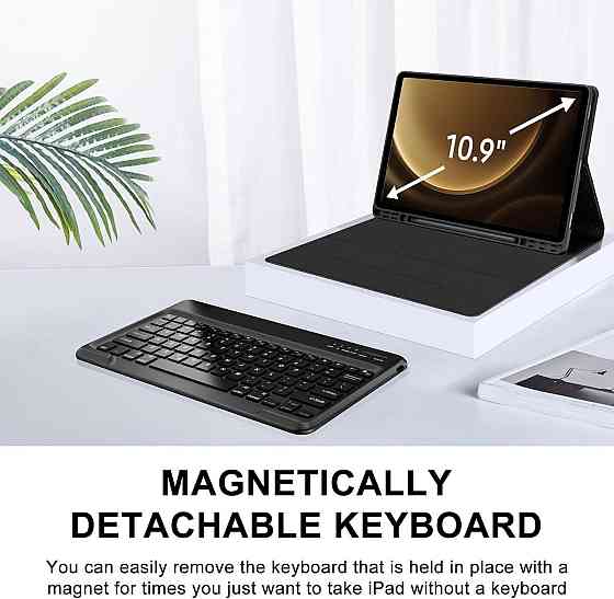 Чехол-клавиатура для Samsung Galaxy Tab S10 FE/S9 FE S10FE S9FE 10.9/11'' Черный съемная BT клавиатура Киев