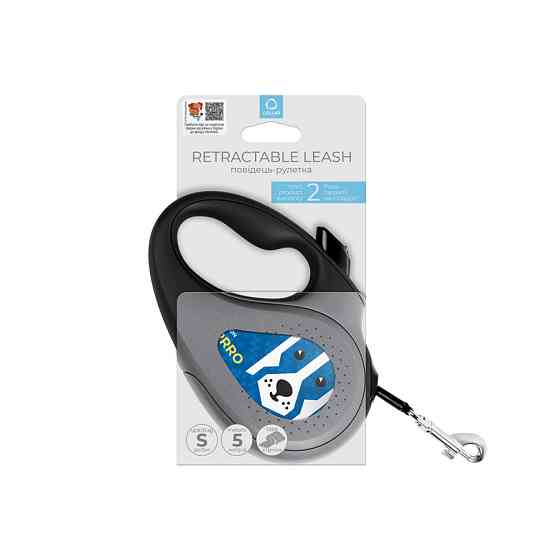 Повідець-рулетка для собак WAUDOG R-leash, малюнок "Парон", S, до 15 кг, 5 м, світловідбивна стрічка Вінниця