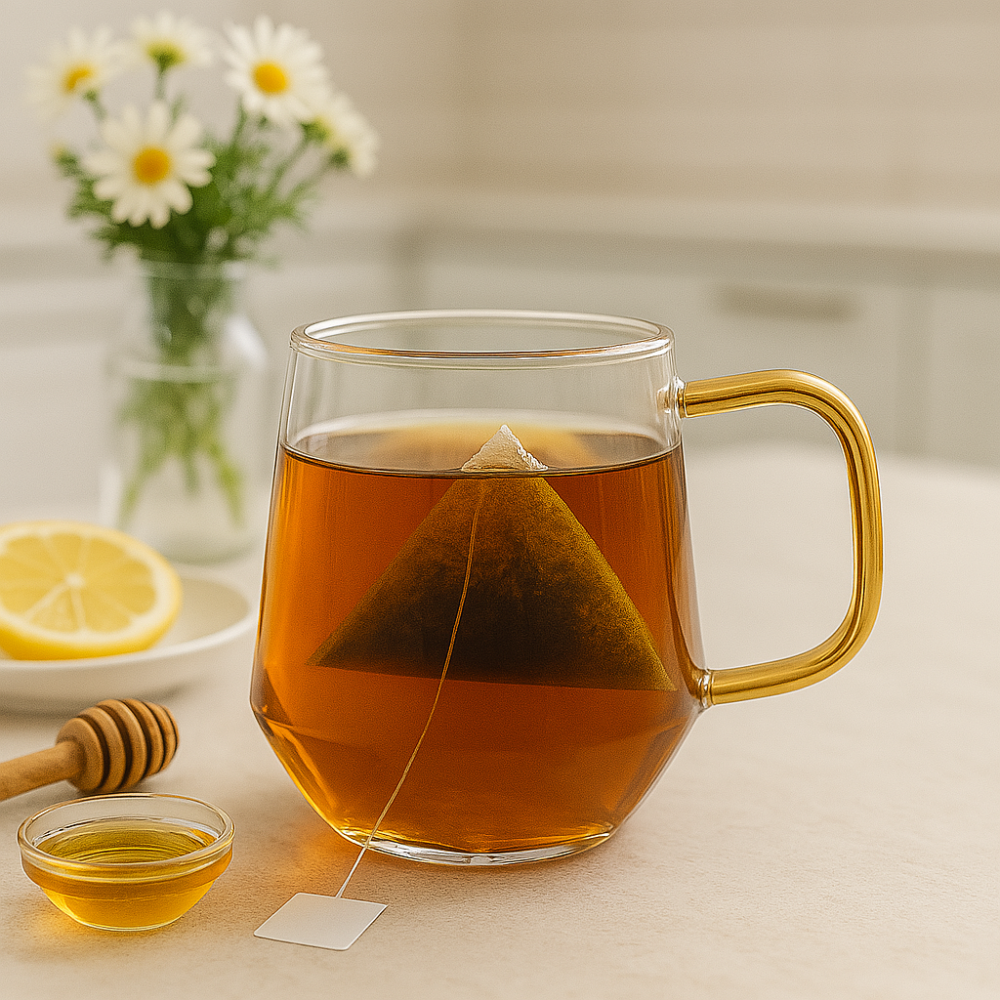 Чашка стеклянная прозрачная с золотой ручкой 300мл| Чашка для чая и кофе. Киев - изображение 1