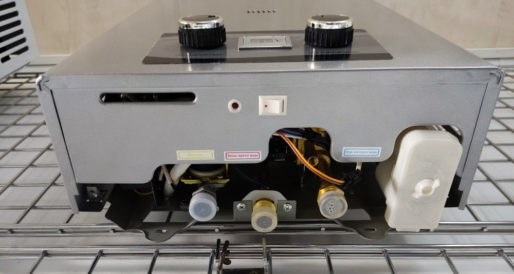 Газова колонка димохідна DION JSD 10 сіра проточний газовий водонагрівач 10 л/хв розпал від батарейок Тернопіль - фото 2