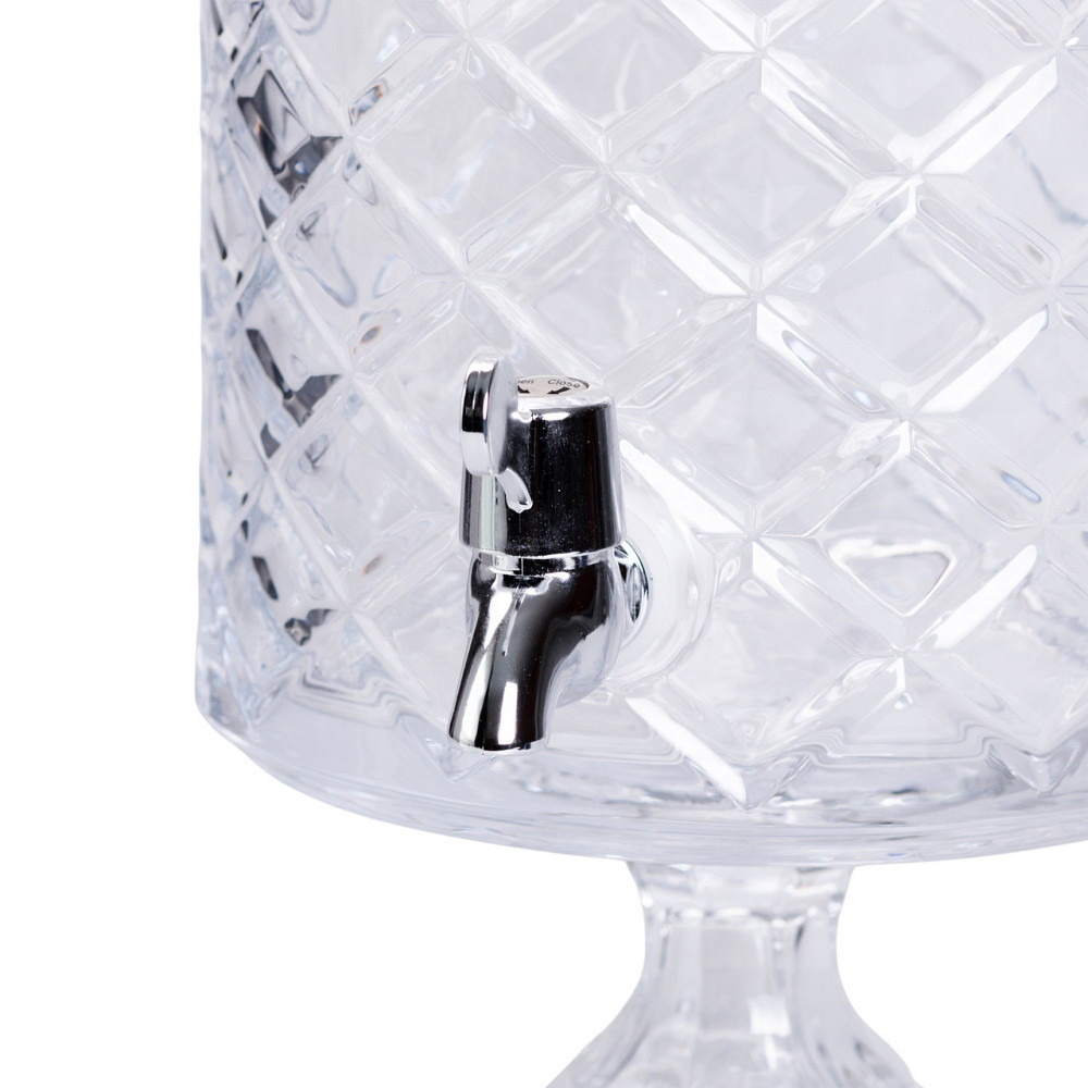 Лимонадниця зі скляним краном 39 см 4,5 л прозора на підставці HP-19-3 Київ - фото 4