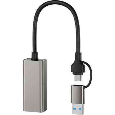Адаптер USB-C + USB A to RJ45 Ethernet XO (HUB018.black) Вінниця