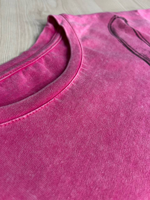 Футболка жіноча A-N 2732 варена коротка широка малюнок корсет бра, рожевий, one size Київ - фото 5