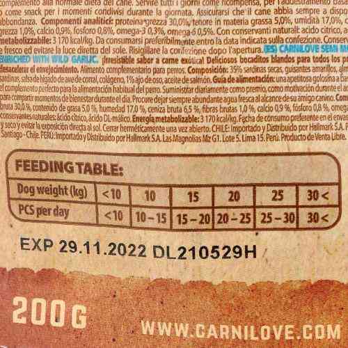 Ласощі Carnilove Dog Semi Moist для собак, сардина та часник, 200 г Київ