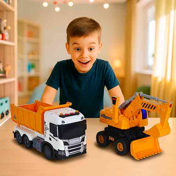 Ігровий набір серії 2 in 1 Truck – Самоскид Scania і екскаватор (світло, звук) Дніпро