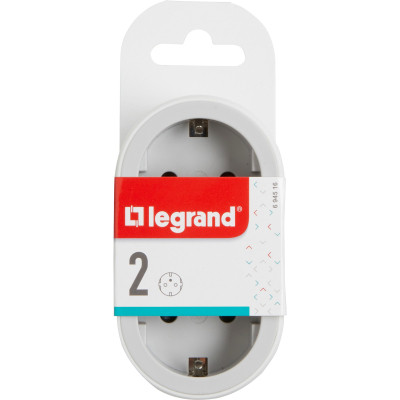 Сетевой разветвитель LEGRAND СТАНДАРТ 2х2К+З фронтальні розетки , колір Білий/Сірий (694516) Винница - изображение 4
