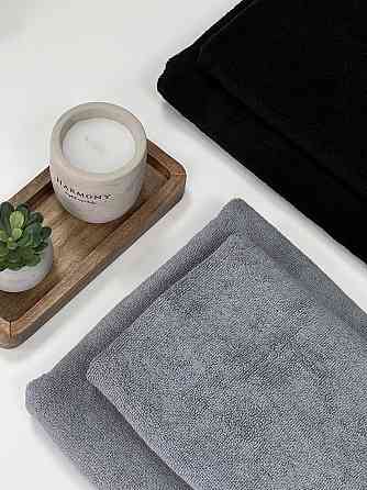 Комплект махровых полотенец Ideal Textile 2 шт (50х90см + 70х140см) (56860378) Черный Черновцы