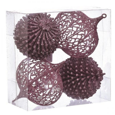 Елочная игрушка Jumi mix 4 шт, 10см, пластик, сиреневый (5900410893269) Винница - изображение 1