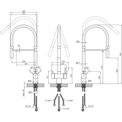 Змішувач Kroner Klassisch-ESG03815GRA (CV027934) Вінниця - фото 9