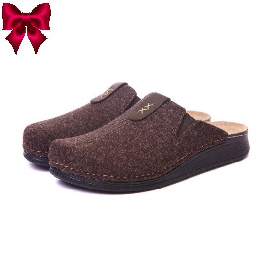 Тапочки анатомические мужские коричневые Mubb 41 Днепр - изображение 1