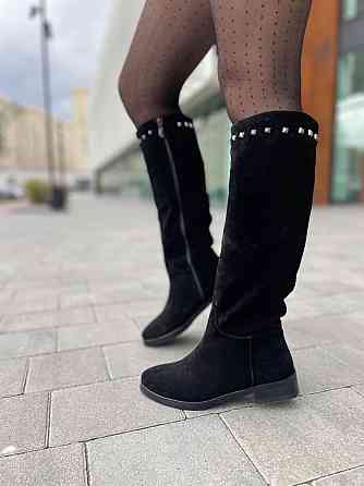 Nivelle Чоботи жіночі NIVELLE чорні замша натуральна зима висота 40см обхват 36-38см (5464/2510 Коломия