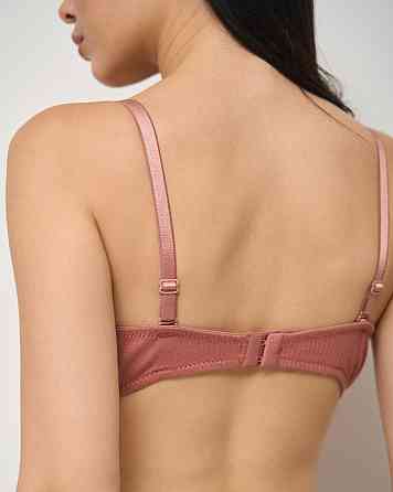 Бюстгальтер хлопковый в рубчик Nicoletta 80574 80B, Терракотовый Киев