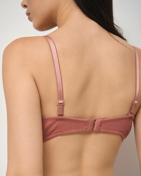 Бюстгальтер хлопковый в рубчик Nicoletta 80574 80B, Терракотовый Киев - изображение 2