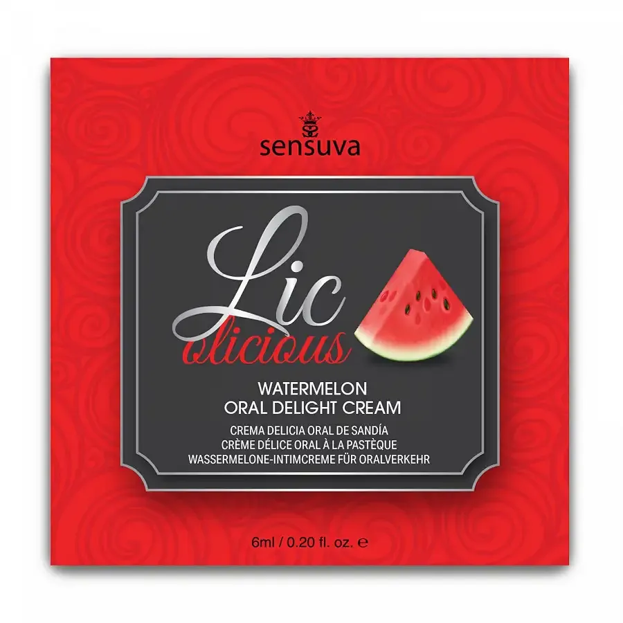Пробник гелю для мінету Sensuva Lic-o-licious Watermelon (6 мл), оліїстий, без цукру Львів - фото 1