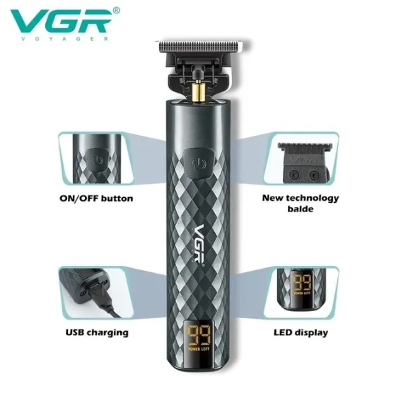 Машинка для стрижки бороды и усов, волос VGR V-077 3 насадки, автономная работа 150 минут Киев