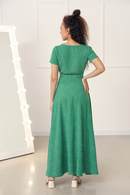 Літня довга сукня з короткими рукавами "Lia" оптом | Розпродаж моделі Київ - фото 3