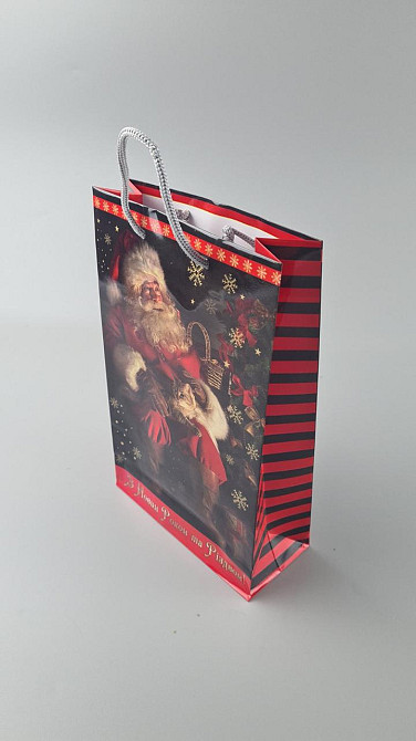 Новогодние пакеты для подарков, средний 17x26x8-036 (12 шт) Харьков - изображение 3