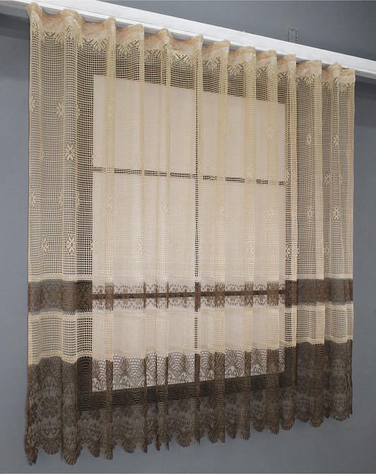 Тюль сітка висотою 1,5м "Juli" колір кавовий з венге 613т Київ - фото 2