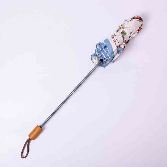 Елегантний механічний зонт з принтом, 99 см, синій Київ