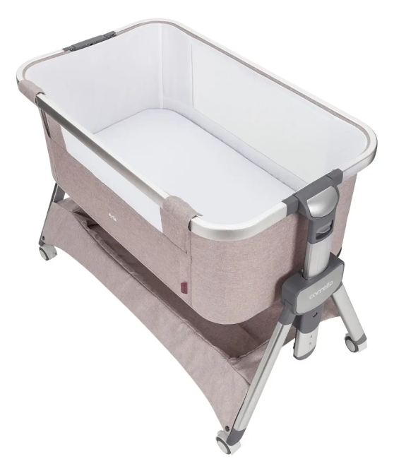 Дитяче ліжечко Carrello Aria CRL16402 Cream Beige приставне з люлькою кошиком 4 колеса метал каркас Кривий Ріг - фото 3