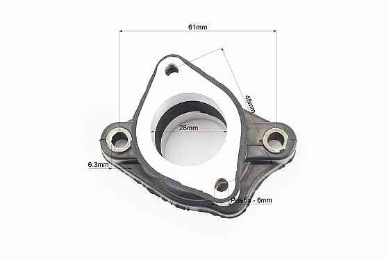 Loncin LX200GY-3 Патрубок карбюратора прогумований (d=28mm) Бершадь