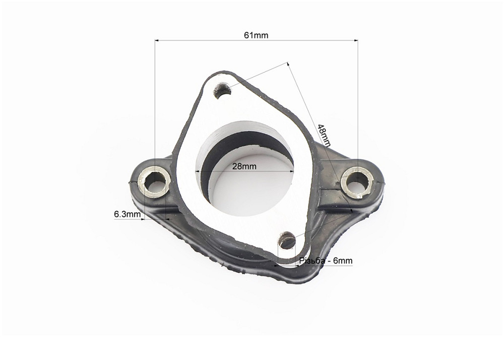 Loncin LX200GY-3 Патрубок карбюратора прогумований (d=28mm) Бершадь - фото 3