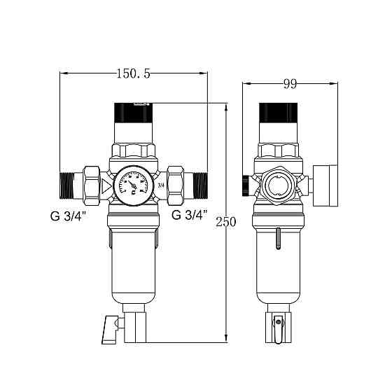 Фільтр самопромивний Thermo Alliance Forte 3/4" з редуктором для гарячої води SF128W20H Київ