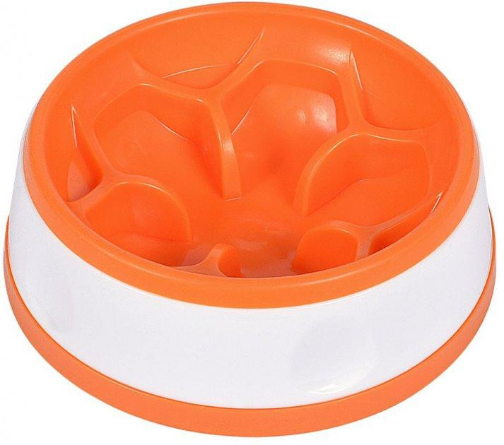 Миска-цветок для собак AnimAll 0273 круглая для медленного кормления PS8005 300 мл Оранжевая/белая Винница - изображение 1