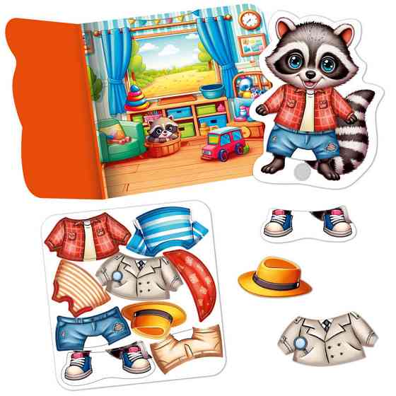 Гра розвиваюча з липучками "Енотик" VT1320-02, 9 елементів одягу Вінниця