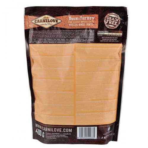 Корм сухий Carnilove Cat Large Breed для дорослих котів великих порід з качкою та індичкою 400 г Київ