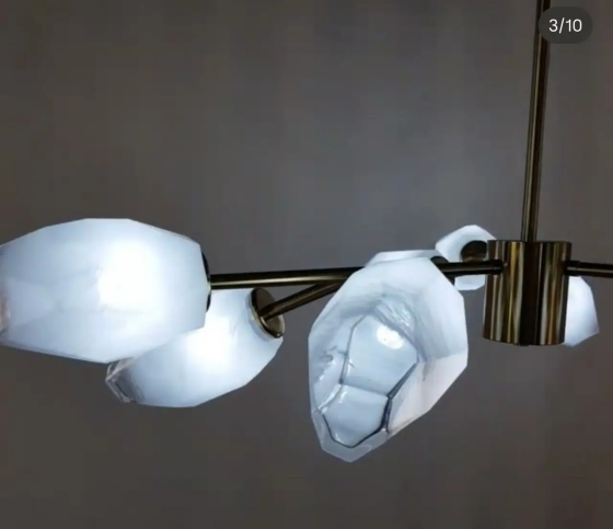 Світлодіодна люстра Сучасна 8616 (Золотиста) на 6 плафонів Вінниця