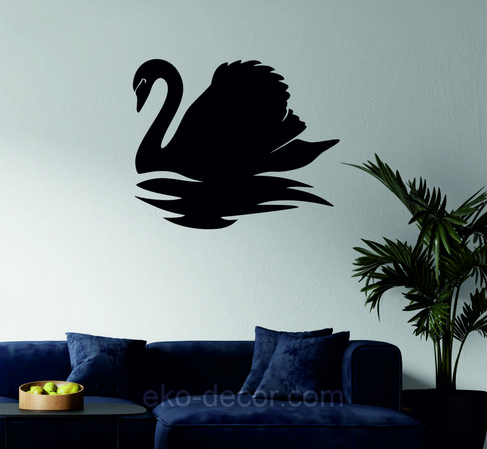 Декоративне настінне Панно «Лебідь», Декор на стіну 70*57 см, Чорний Київ - фото 2