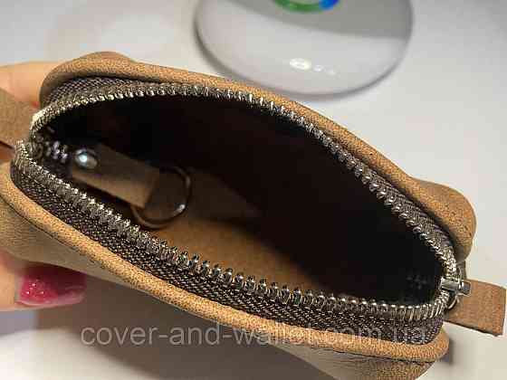 Містка ключниця на блискавці невеликого розміру з вінтажної шкіри PS Leather Київ