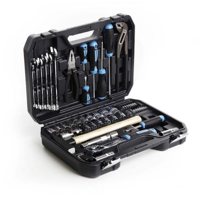 Набір насадок та інструментів 90T 1/2" CrV 56 шт. + протиударний кейс APRO Житомир - фото 2