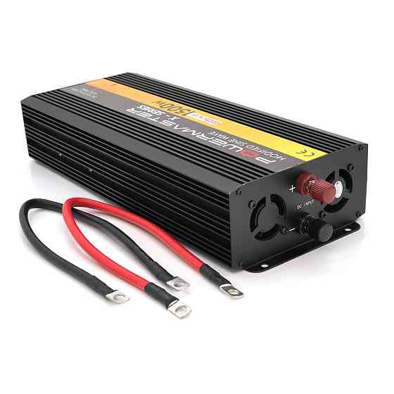 Инвертор напряжения POWERMASTER-1500 (900Вт), 12/220V, approximated, 1 универсальная розетка, клемм + крокодилы, Box Киев