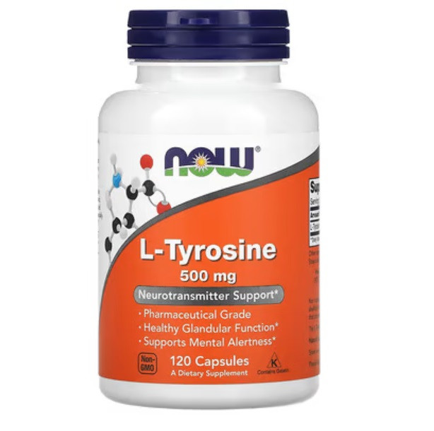 L-тирозин NOW L-TYROSINE 500MG 120 vcaps Луцьк - фото 1