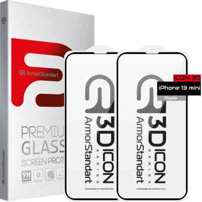 Стекло защитное Armorstandart Icon 3D iPhone 13 mini Black 2 шт. (ARM62765) Винница
